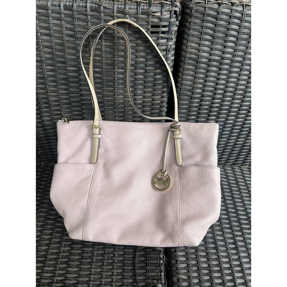 Michael KORS Blush Pink Leather Tote Shoulder Bag CHARLOTTE
